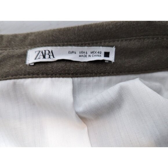 Zara‎ Women's Brown Button-Down Blazer Jacket Outwear Cotton Blend Size Large - Picture 8 of 10